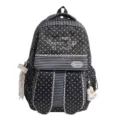 Sac à dos style Harajuku japonais étoiles et rayures noires avec oreilles de lapin et dentelle. - Sans Pendentif / Noir