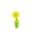 Silicone wine bottle stopper, cute yellow flower design wine saver for kitchen bar accessories. - Rose / Yellow