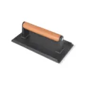 Cast iron burger press with wooden handle heavy duty meat press for steak and barbecue cooking - Square Meat Press