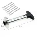 Stainless steel pineapple corer slicer fruit cutter tool with 6 forks for kitchen use - Thickened 430 Material / Black