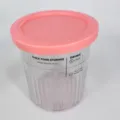 Replacement ice cream maker cup compatible with Ninja Creami, clear container with pink lid. - Pink