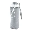 Borraccia pieghevole in silicone portatile, bottiglia d'acqua sportiva per viaggio. - 600ml / Grigio