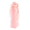 Borraccia pieghevole in silicone rosa, tazza di compressione telescopica portatile per sport. - 600ml / Rosa