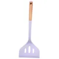 Spatule de cuisine ajourée en silicone violet avec manche en bois naturel pour poêles. - Spatule ajourée (Manche en bois)