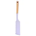 Spatule de pâtisserie en silicone avec manche en bois et bord dentelé pour décoration de gâteaux. - Marise de cuisine (Manche en bois)