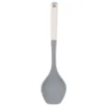 Cuillère de cuisine en silicone gris et blanc avec long manche et trou de suspension. - Cuillère de service (Manche en plastique)