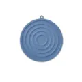 Tappetino isolante rotondo in silicone blu, sottopentola antiscivolo resistente per cucina. - Blu