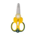 Stainless steel baby food scissors with safety cover, yellow and green handle, safe infant tool. - Little Duck Scissors / With Blade Cover (Bagged) / Yellow and Dark Green