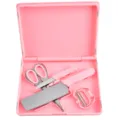 Portable outdoor folding kitchen knife set with cutting board and peeler pink color tool kit - Pink 5-Piece Set