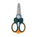 Stainless steel baby food scissors with safety lock and clear protective cover, green. - Little Duck Scissors / With Blade Cover (Bagged) / Yellow and Dark Orange