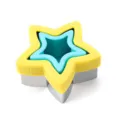 Stampo per panini a stella in acciaio inossidabile con protezione in silicone giallo e blu per dolci. - Pentagramma