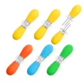 Stainless steel corn cob holders set with interlocking safety handles for BBQ and kitchen use. - Colorful 6-Piece Set (OPP Bag)