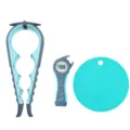 Set apribarattoli e apribottiglie multifunzionale con tappetino in silicone. - Set da 3 pezzi blu (sacchetto OPP)