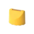 Ergonomic yellow palm vegetable peeler with stainless steel blade for carrots and fruits. - Yellow