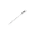 Stainless steel BBQ skewer with sliding pusher, durable metal grilling stick for meat and vegetables. - Small (35cm Long)