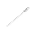 Stainless steel BBQ meat skewer with sliding pusher tool for outdoor grilling parties - Large (45cm Long)