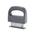 Stainless steel meat tenderizer kitchen tool with ergonomic handle and sharp blades for steak. - 48-Needle Meat Tenderizer
