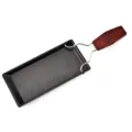 Mini non-stick raclette pan with wooden handle and metal stand for home cheese melting grill. - Wooden Handle (Single Pan)