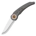 Coltello da frutta pieghevole compatto in acciaio inox, mini coltello tascabile portatile. - Grigio
