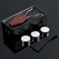 Mini Raclette Cheese Melter Set with Candles Black Metal Tray and Wood Handle Variant - Black Wooden Handle Set (Pan + Rack + Spatula)