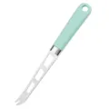 Stainless steel cheese knife with mint green handle, ideal for cutting cheese and butter. - Cheese Grater