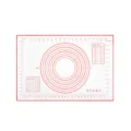 Tappetino da pasticceria in silicone antiaderente con segni di misurazione e tabelle di conversione. - Tappetino rosso 60*40 / Colore originale