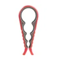 Apribarattoli multifunzione 4 in 1, utensile da cucina rosso e grigio per vari coperchi. - Rosso