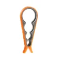 Apribottiglie multifunzione arancione 4 in 1, pratico utensile da cucina in silicone variante. - Arancione