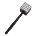 Stainless steel meat tenderizer mallet with black handle for kitchen cooking tools - Without Meat Needles (Bagged)