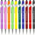 Set de 10 Bolígrafos Motivacionales con Punta Táctil Lápices de Escritura Oficina - Estilo de Cita Motivacional / 10 Piezas/Paquete / Multicolor