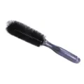 Professional car wheel cleaning brush with dense black bristles and sturdy grey handle. - Small Black Brush