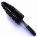 Car wheel brush, black conical rim cleaning brush with durable plastic handle for auto detailing. - Large Tapered Brush