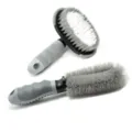 Set de brosses de nettoyage pour jantes et pneus de voiture, poils souples poignée antidérapante. - Brosse à pneus droite et brosse à pneus en T
