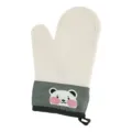 Silicone heat resistant oven mitt kitchen baking insulated glove with cute bear cuff - Single Piece / Beige