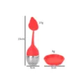 Infusore da tè in silicone di Natale con piattino, simpatico filtro per tè di Babbo Natale - Stile Testa di Babbo Natale
