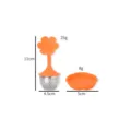 Infusore da tè in silicone e acciaio inox con piattino, design a fiore, altezza 11cm. - Girasole