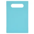 Light blue plastic cutting board with handle hole, anti-slip kitchen tool for food prep. - Blue 170g