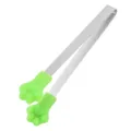 Pinza per ghiaccio in acciaio inossidabile con manico in silicone a zampa di gatto, antiscivolo. - Verde solido