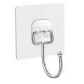 Heavy duty transparent adhesive wall hook, stainless steel hook for kitchen and bathroom storage. - Single Piece / Clear
