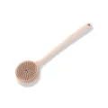 Langer Silikon Duschbürste in Beige, weicher Körperwäscher für Rückenmassage und tägliche Dusche. - Aprikose