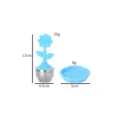 Infusore per tè in silicone blu con piattino, filtro per tè sfuso design floreale. - Stile Fiore a 8 Petali