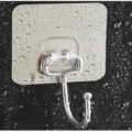 Heavy duty transparent adhesive wall hook, waterproof punch-free stainless steel coat hook. - Single Piece / Brushed Grey
