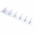 Transparent 6-hook wall mounted adhesive hanger rack, punch-free home utility organizer. - Transparent 6-Row Coat Hook