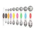 Set di misurini magnetici a doppia estremità in acciaio inossidabile per cucina. - Set da 9 Pezzi / Colorato