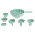 7-piece plastic kitchen funnel set with large bowl and removable strainers for oil and jam - 7-Piece Set