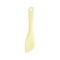 Spatola in silicone giallo chiaro, utensile da forno angolato con comodo foro di sospensione. - Beige