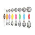 Set di cucchiai misurini magnetici in acciaio inossidabile a doppia testa per cottura al forno. - Set da 8 Pezzi / Colorato