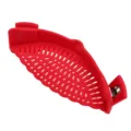 Scolapasta in silicone rosso clip per pentole scolapasta da cucina per verdure e pasta. - Imballaggio in sacchetto / Rosso