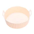 Cestello pieghevole in silicone per friggitrice ad aria con manici, teglia resistente. - Giallo