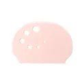 Pink silicone dough scraper with 11cm measuring scale and multi-size holes for baking. - Pink